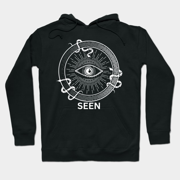 Black and White Mystic T-shirt Design With All Seeing Eye Hoodie by Michael Great 